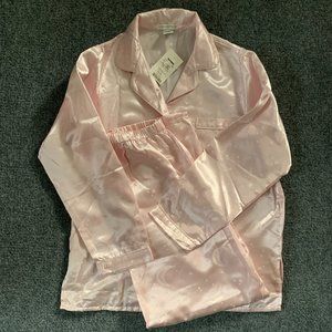 Vintage Y2K Pink Satin Long Sleeve 2 Piece Moon and Stars Pajamas Small NWT